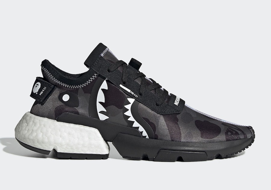 BAPE x Neighborhood x adidas POD S3.1 "Black Camo"