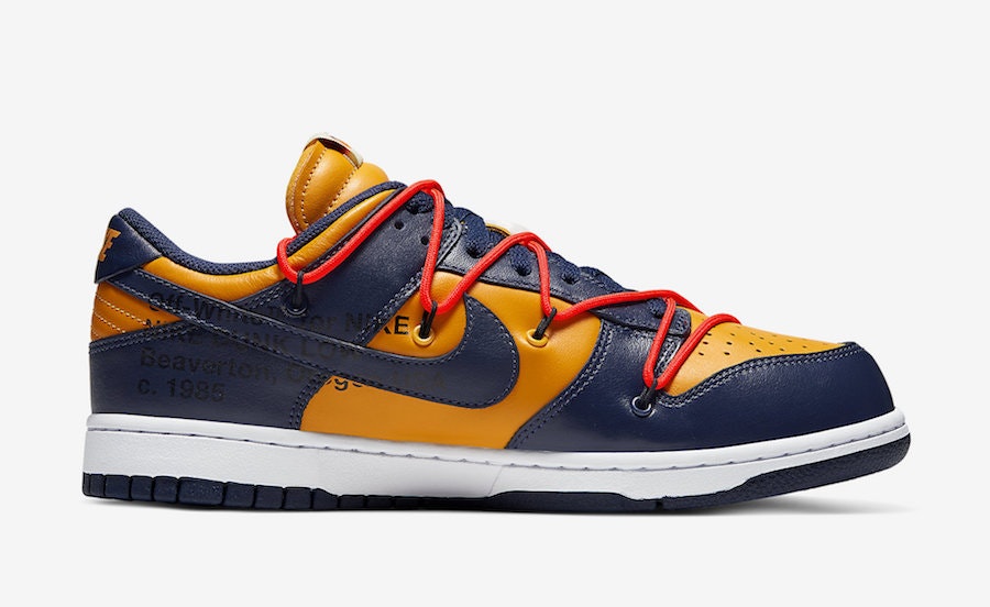 Nike x Off-White Dunk Low "Gold Navy"