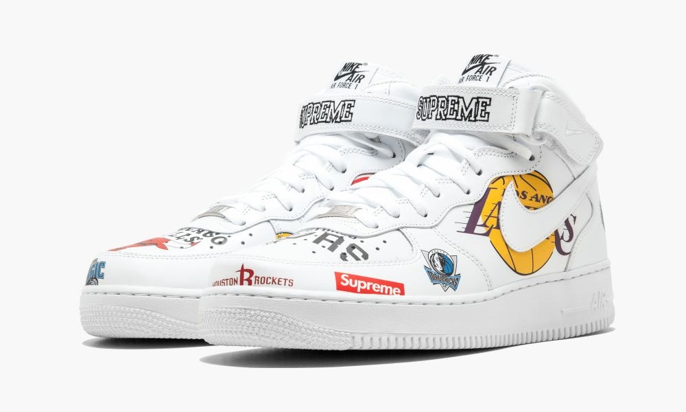 Supreme x NBA x Nike Air Force 1 Mid "White"