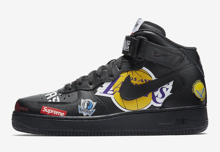 Supreme x NBA x Nike Air Force 1 Mid "Black"