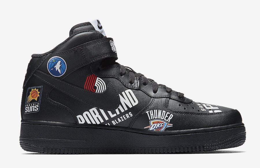 Supreme x NBA x Nike Air Force 1 Mid "Black"