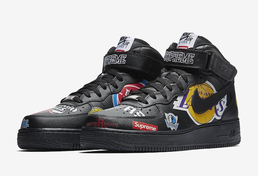 Supreme x NBA x Nike Air Force 1 Mid "Black"