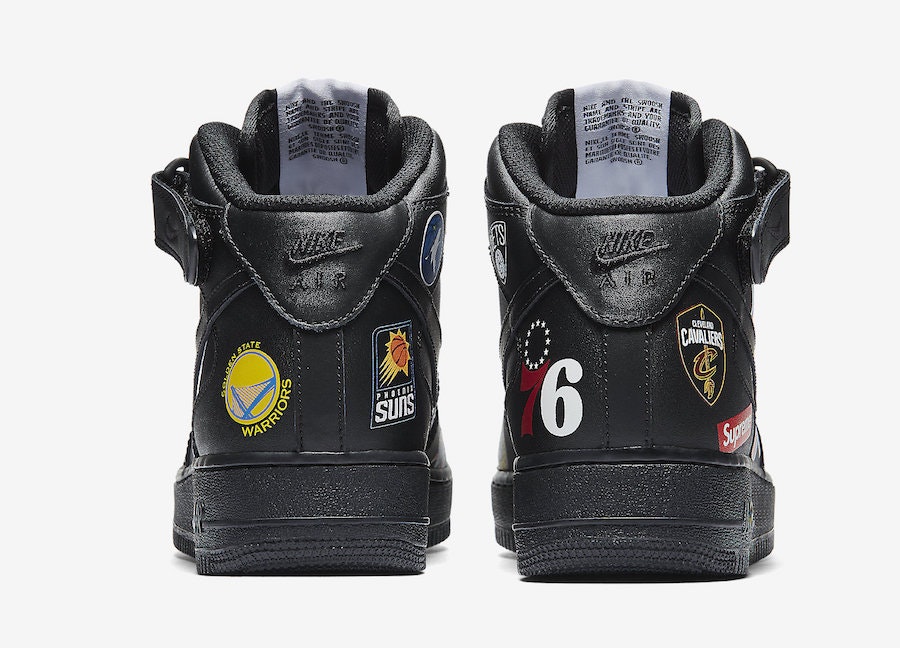 Supreme x NBA x Nike Air Force 1 Mid "Black"