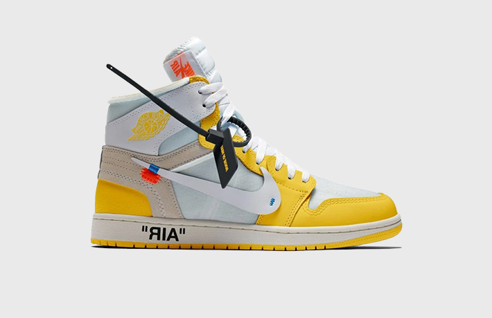 canary yellow jordan off white