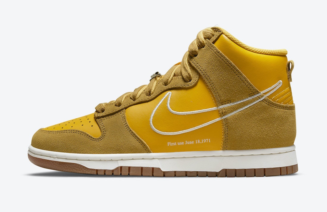 Nike Dunk High “First Use” (University Gold)