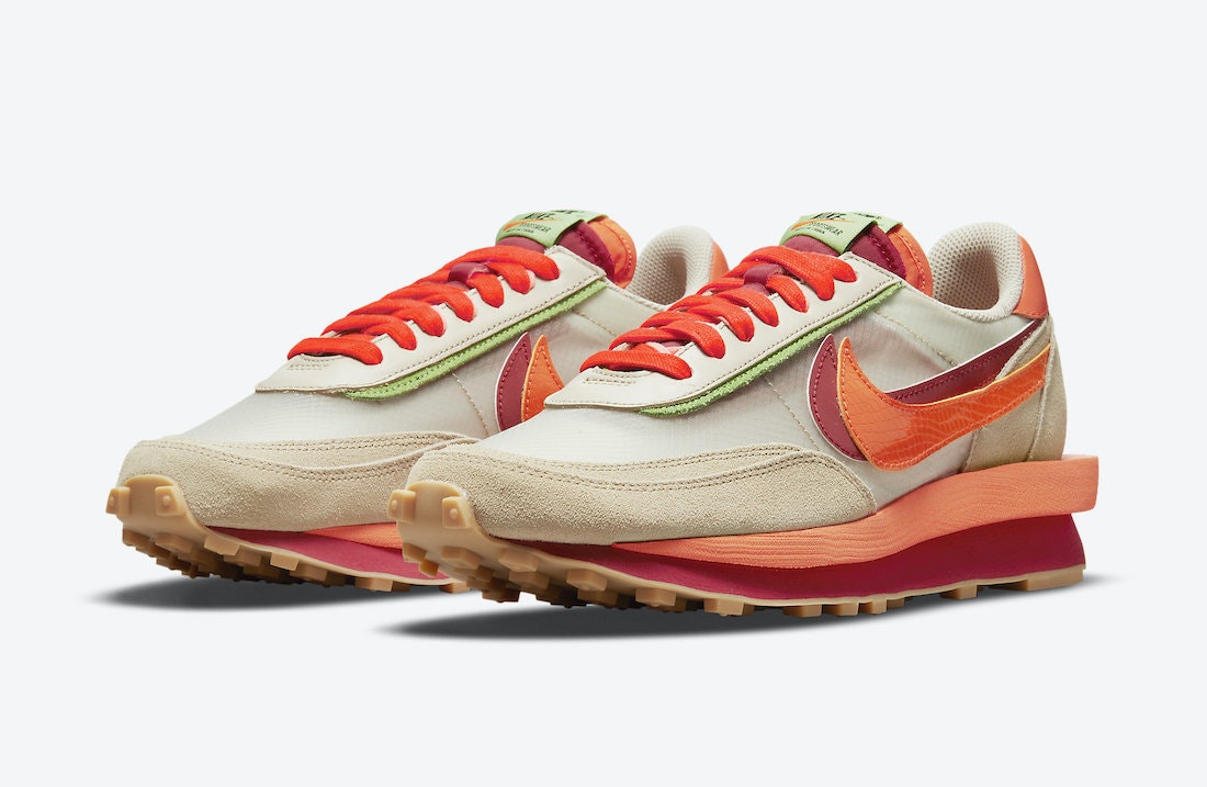 Clot x Sacai x Nike LDWaffle "Orange Blaze"