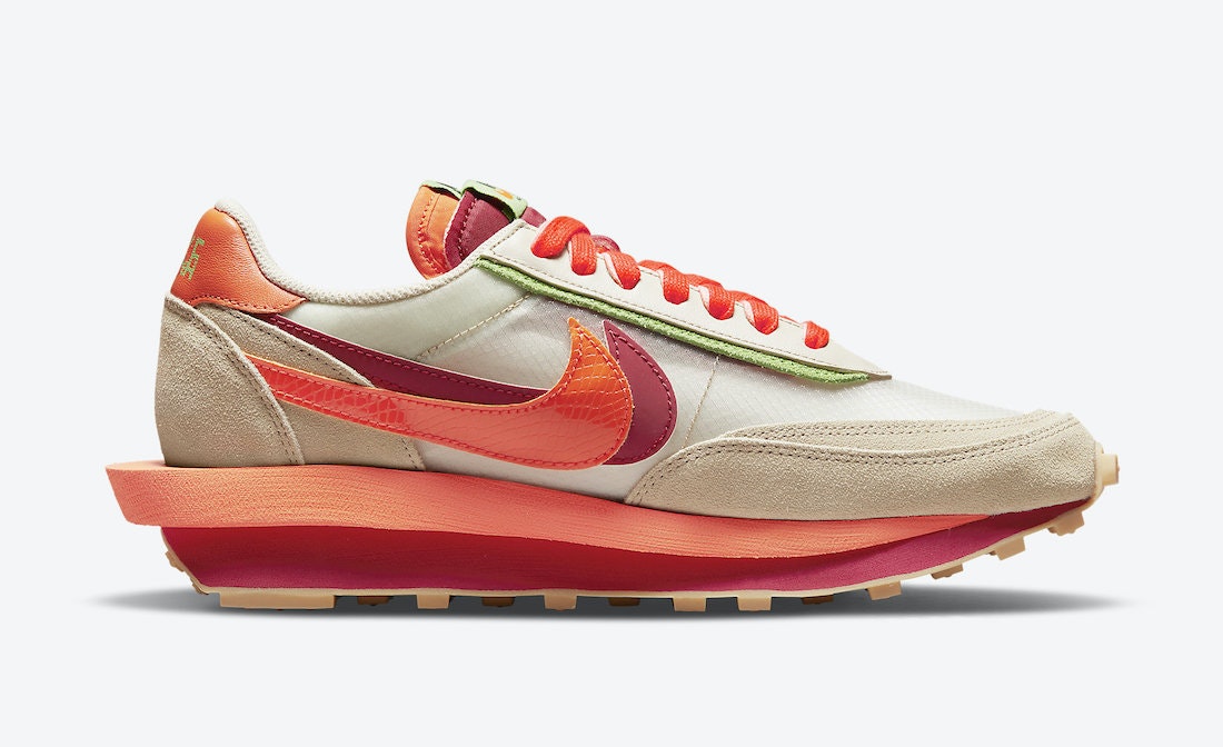 Clot x Sacai x Nike LDWaffle "Orange Blaze"