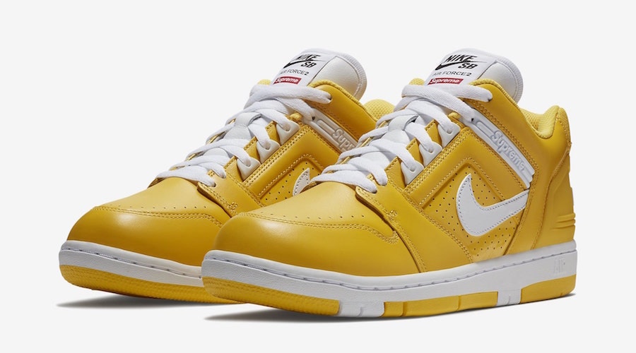 Supreme x Nike SB Air Force 2 Low "Varsity Maize"