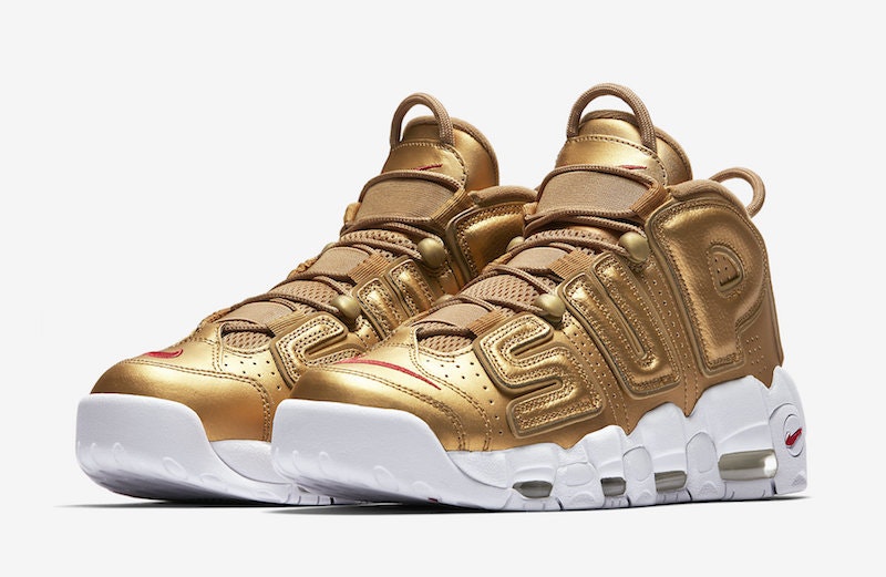 Supreme x Nike Air More Uptempo "Metallic Gold"