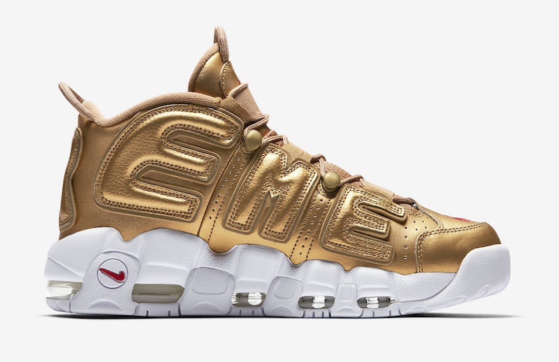 Supreme x Nike Air More Uptempo "Metallic Gold"