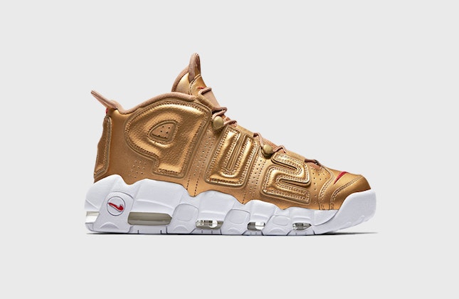 Supreme x Nike Air More Uptempo "Metallic Gold"