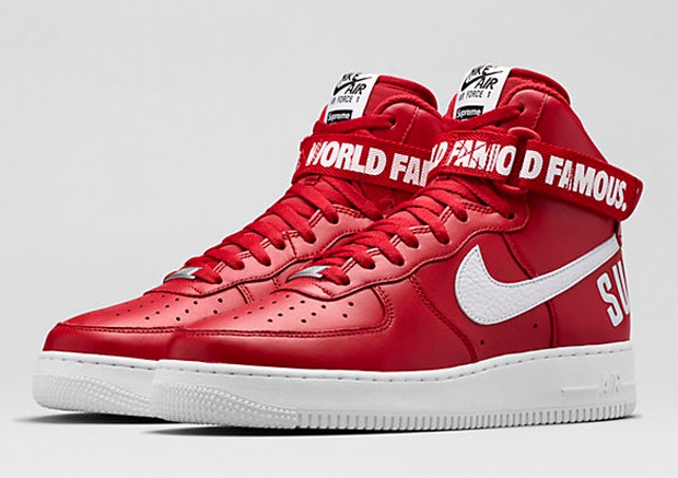 Supreme X Air Force 1 High SP 'Red' - Nike - 698696 610 - varsity