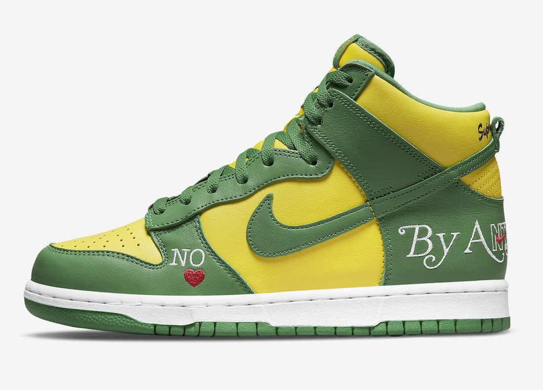 Supreme x Nike SB Dunk High "By Any Means" (Brazil Green)