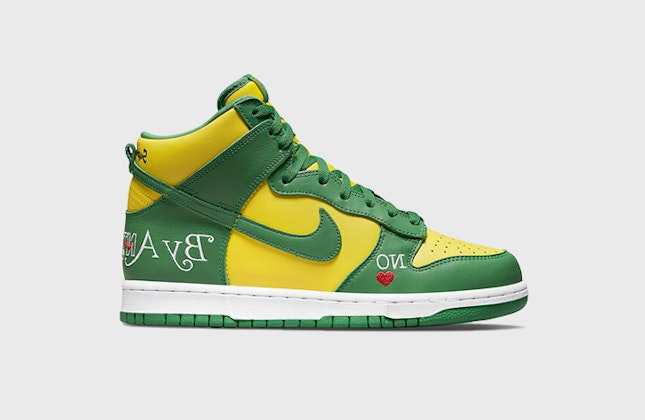 Supreme x Nike SB Dunk High "By Any Means" (Brazil Green)