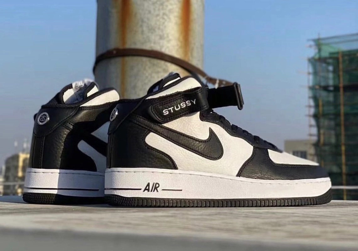 Stüssy x Air Force 1 Mid Black White 