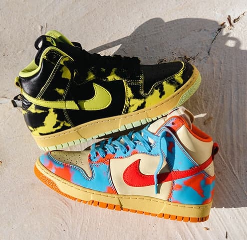 Nike Dunk High 1985 Yellow & Orange Acid Wash