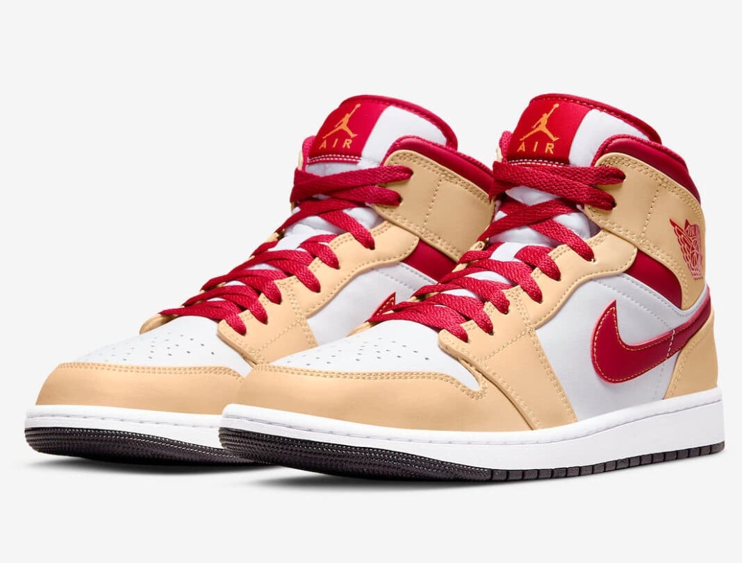 Air Jordan 1 Mid "Beige / Red" 