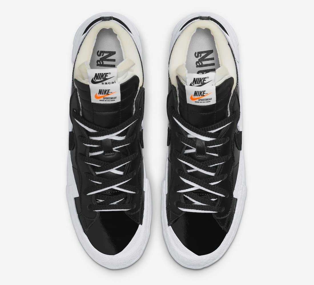 Sacai x Nike Blazer Low "Patent Black" 