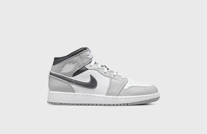 Air jordan 1 mid gs light smoke grey youth Clearance