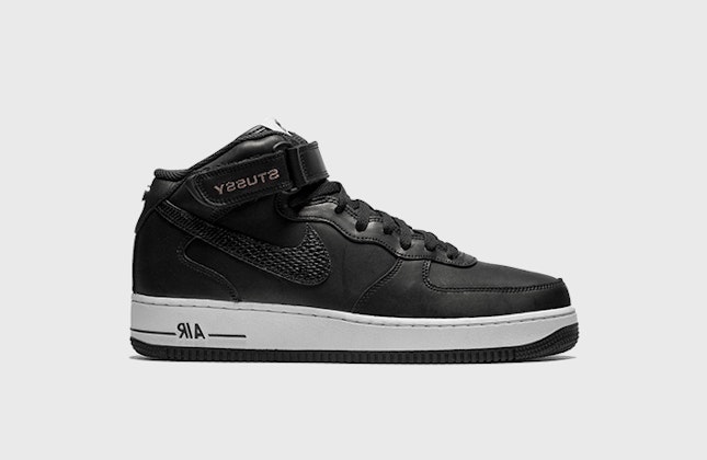 Stüssy x Nike Air Force 1 Mid "Black Luxe Leather"