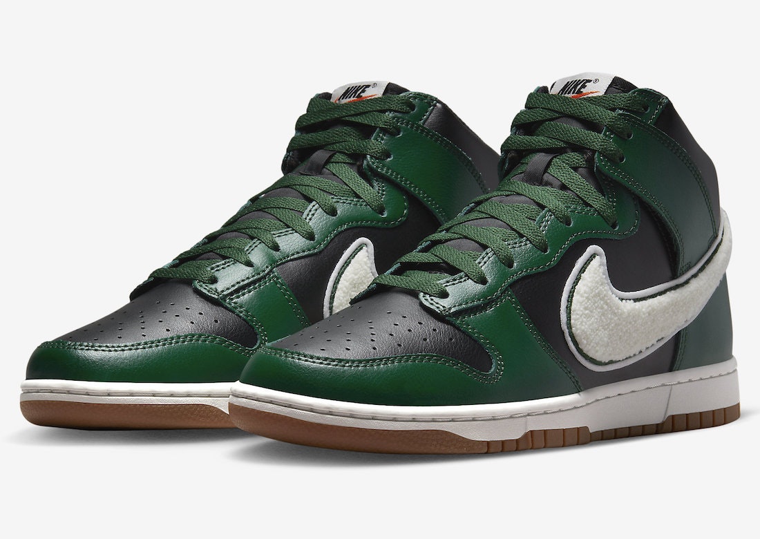 Nike Dunk High "Chenille Swoosh" (Gorge Green)