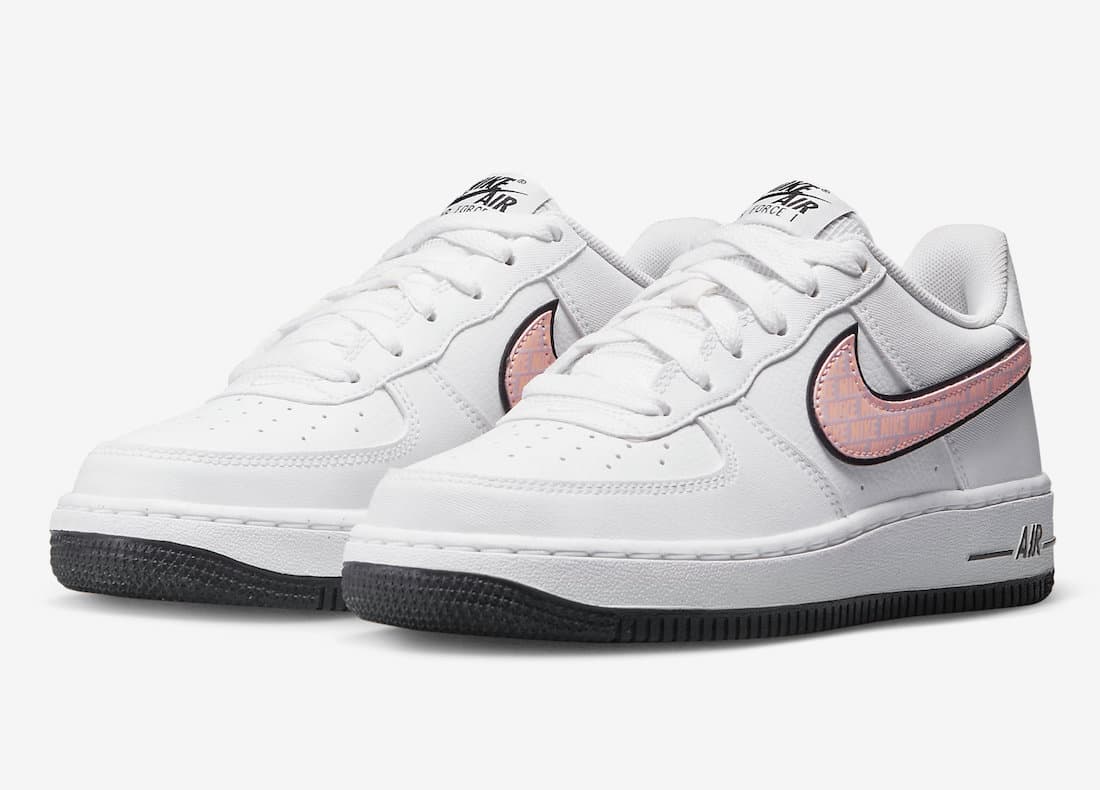 nike air force with pink tick