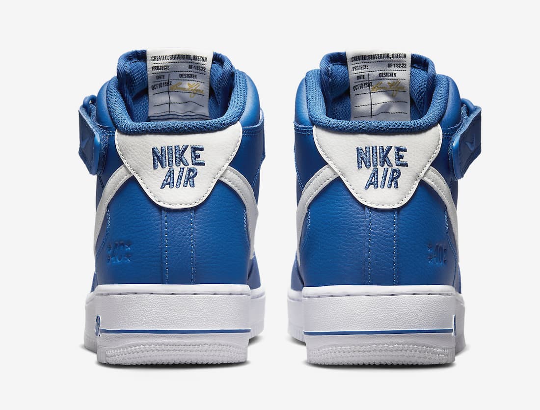 Blue and white air force 1 mid outlet