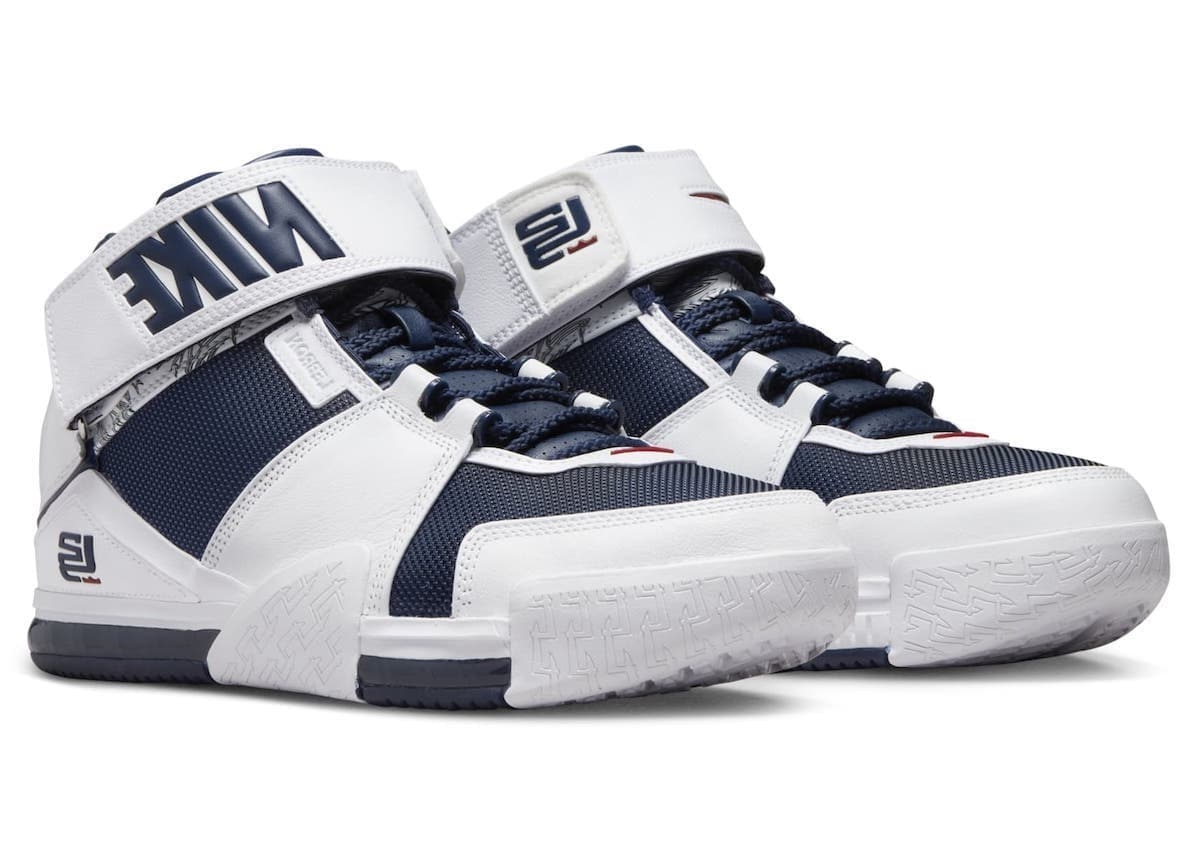 Nike Zoom LeBron 2 White Navy Blue