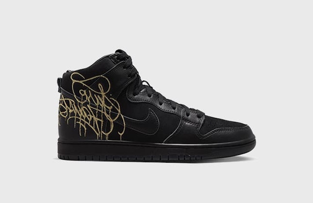 FAUST x Nike SB Dunk High "Black Gold"