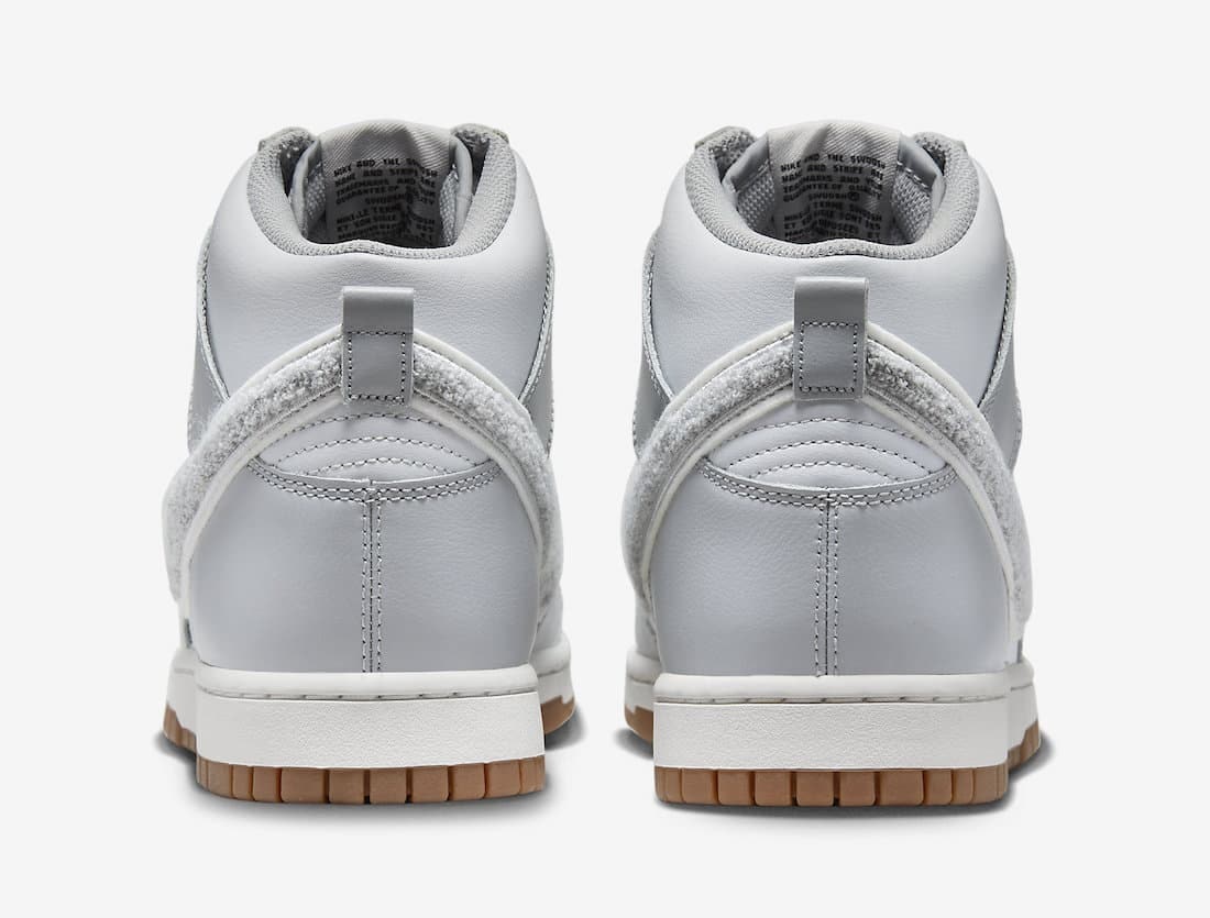 Nike Dunk High "Chenille Swoosh" (White/Grey)