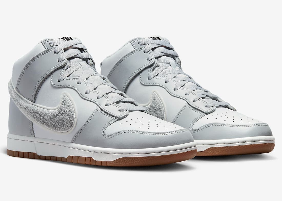 Nike Dunk High "Chenille Swoosh" (White/Grey)