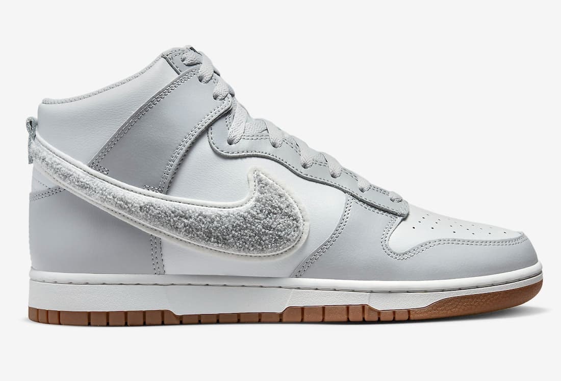 Nike Dunk High "Chenille Swoosh" (White/Grey)