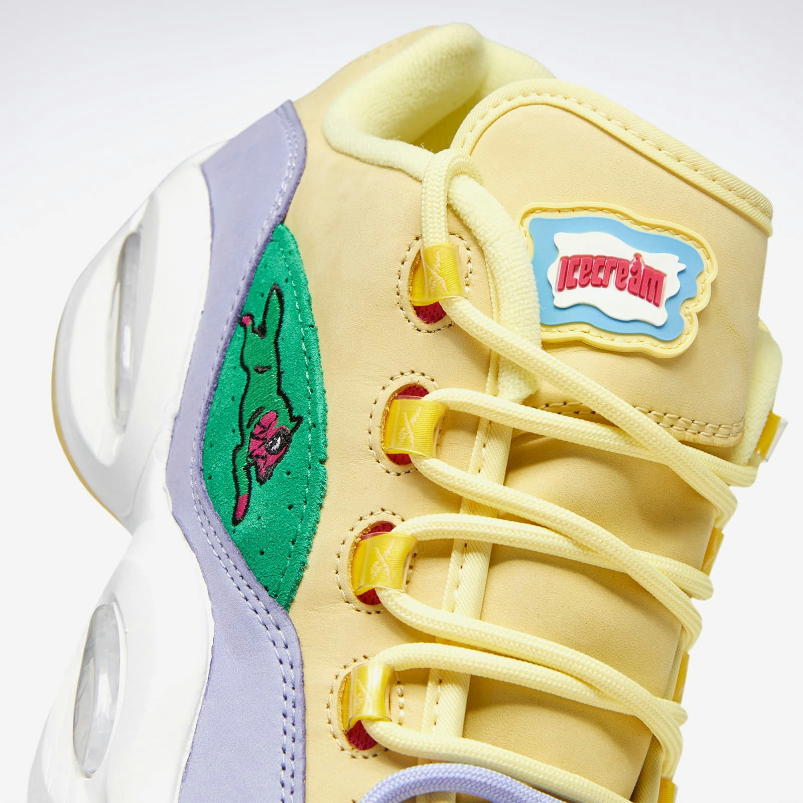 BBC x Reebok Questions Low "Ice Cream Running Dog" (Yellow Green)