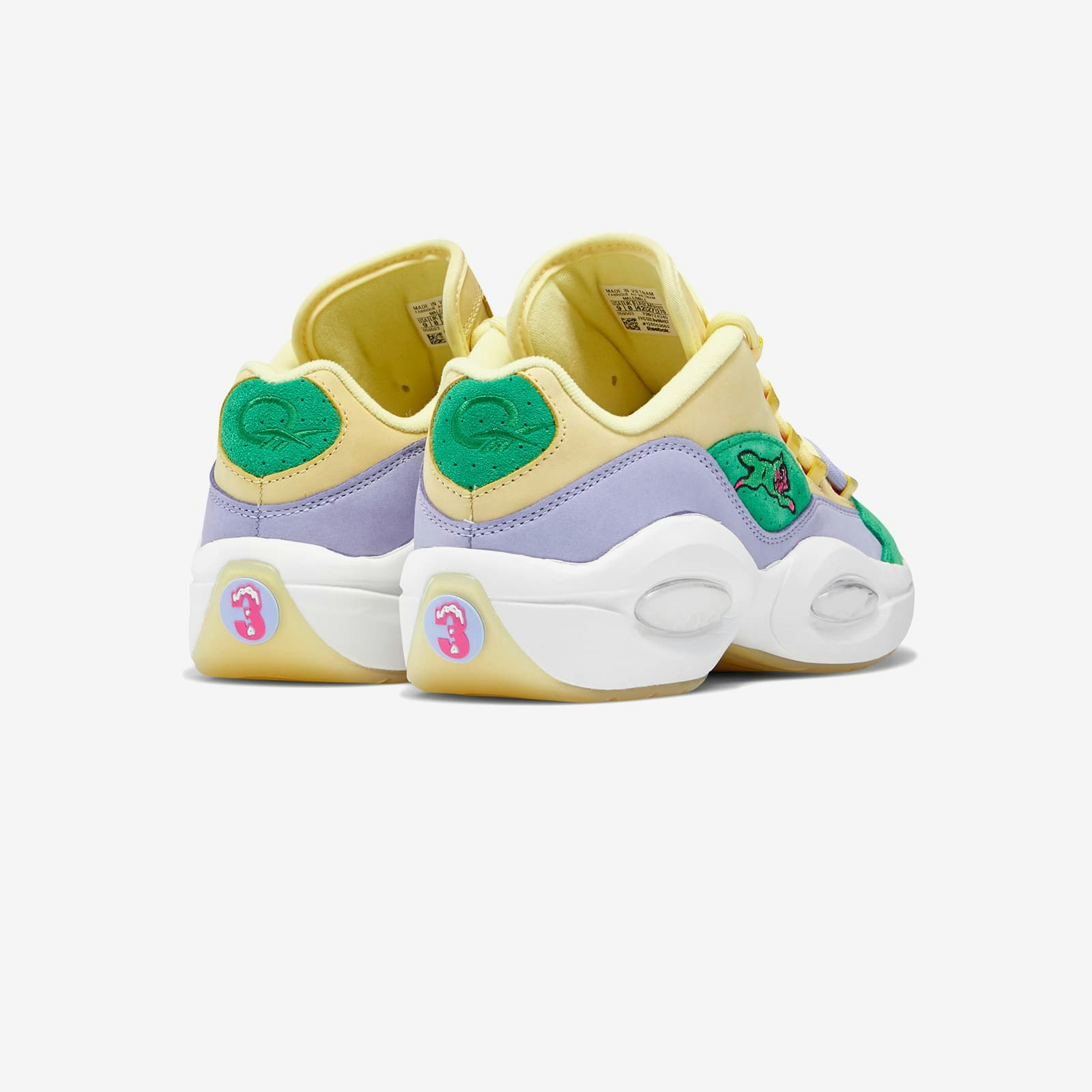 BBC x Reebok Questions Low "Ice Cream Running Dog" (Yellow Green)