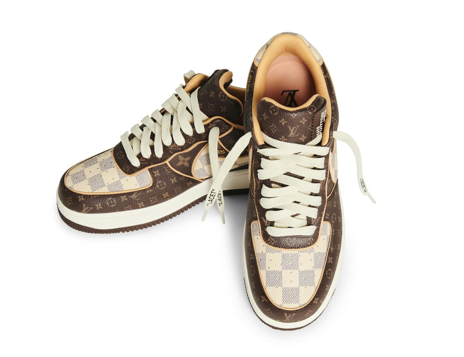 Louis Vuitton Nike Air Force 1 Virgil Abloh Grüner/Weißer Turnschuhe Größe  8 Neu im Angebot bei 1stDibs