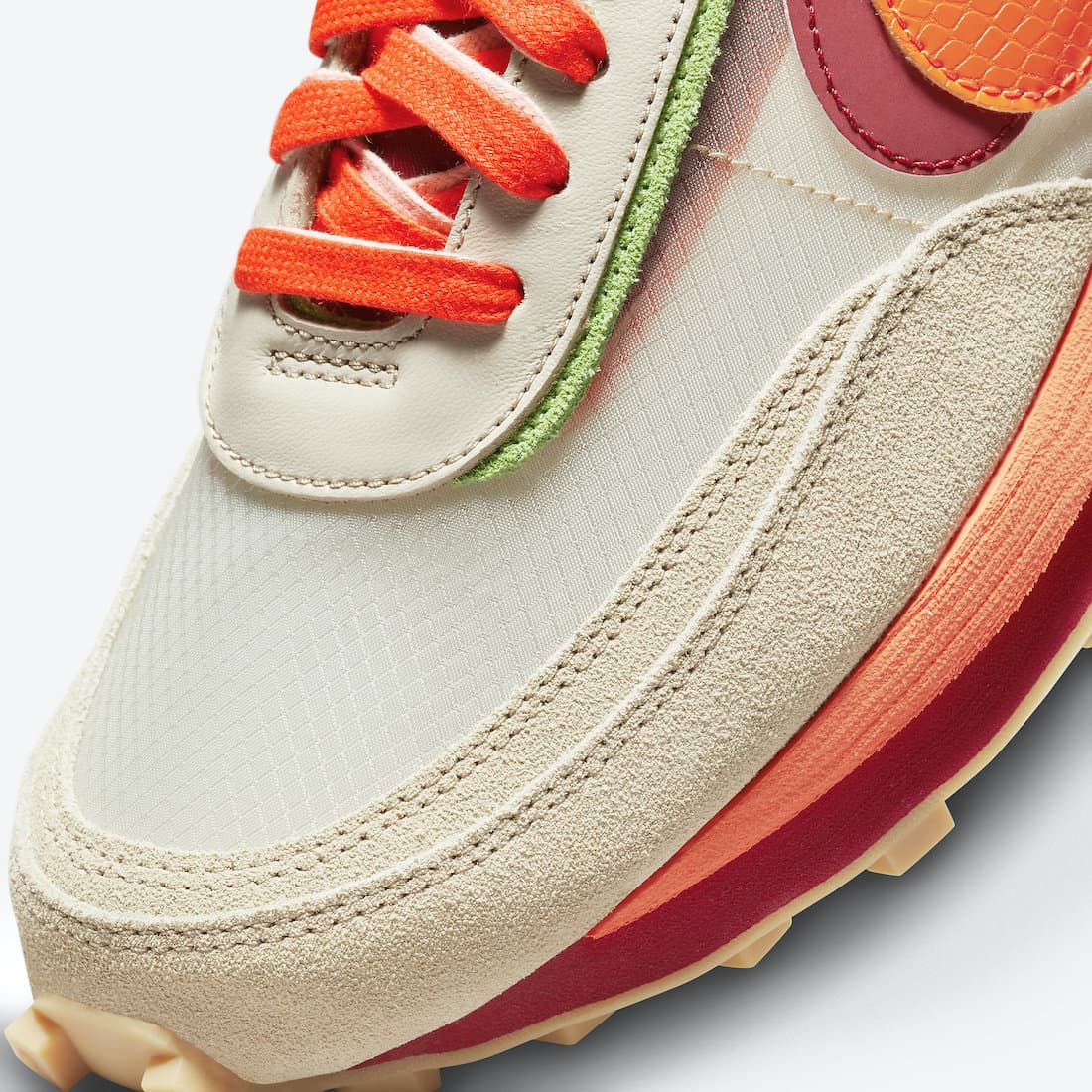 clot x sacai x nike ldwaffle orange blaze