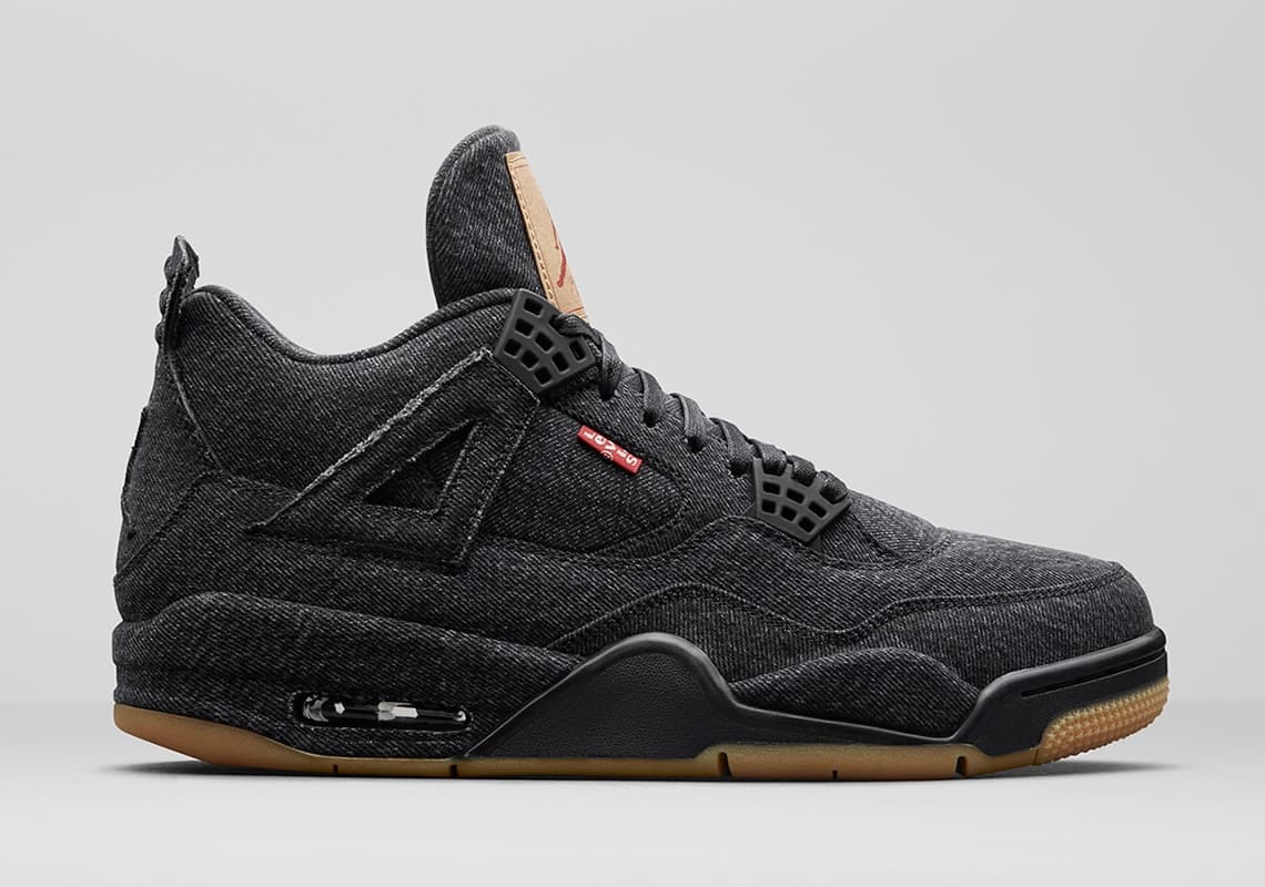 Levi's x Air Jordan 4 Retro "Black Blank Tag"