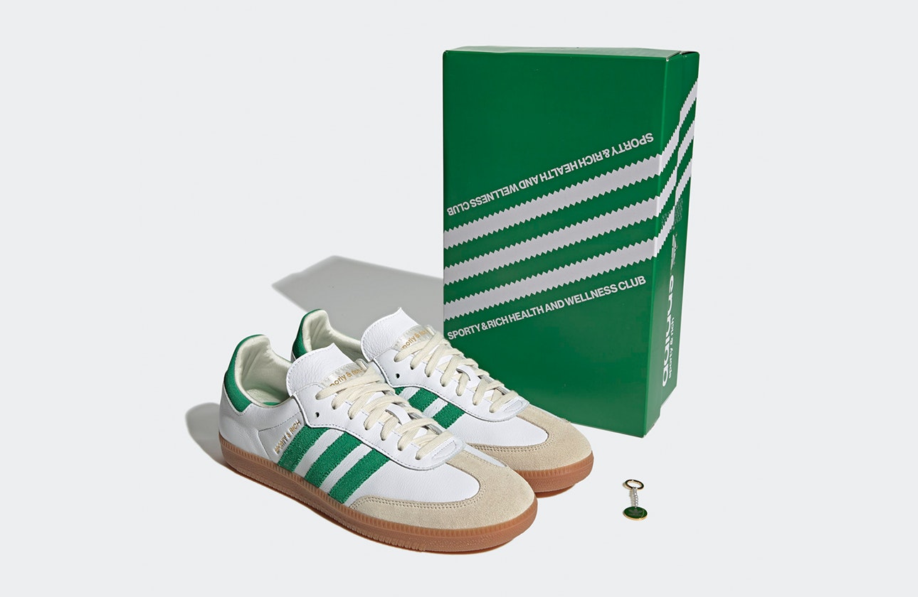 Adidas samba green and white shop