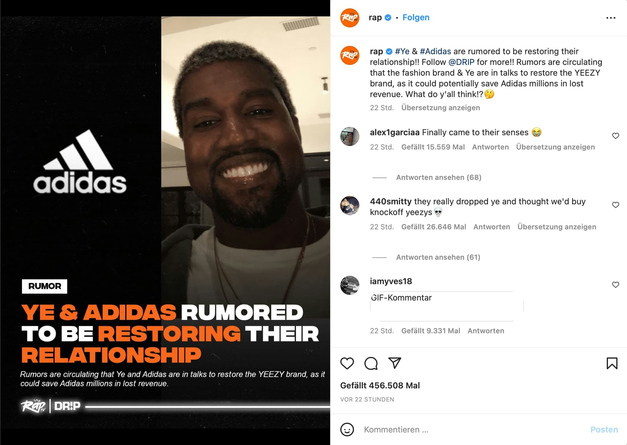 Adidas und Kanye stehen wieder in Kontakt?!