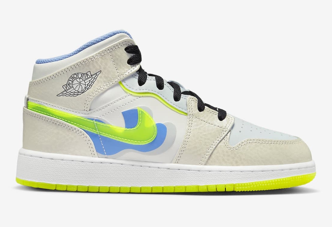 Air Jordan 1 Mid GS "Volt Platinum"