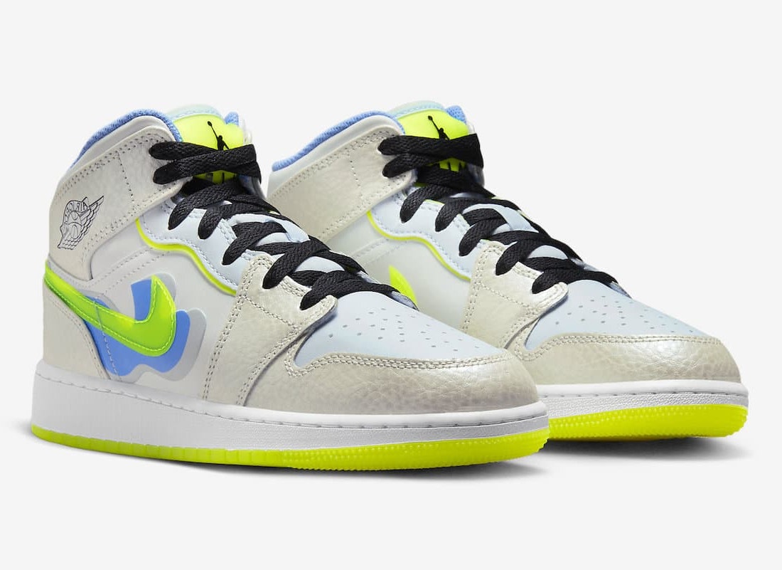 Air Jordan 1 Mid GS "Volt Platinum"