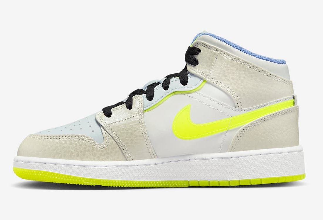 Air Jordan 1 Mid GS "Volt Platinum"