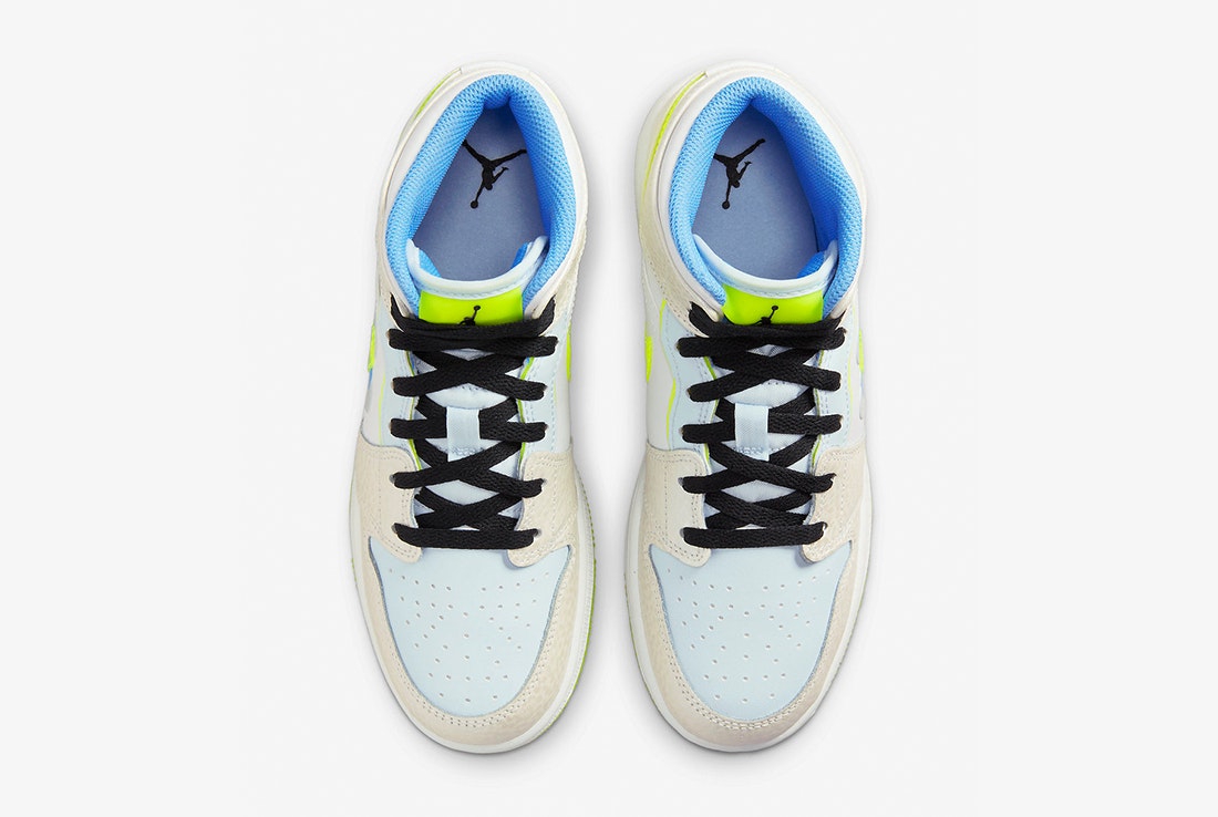 Air Jordan 1 Mid GS "Volt Platinum"