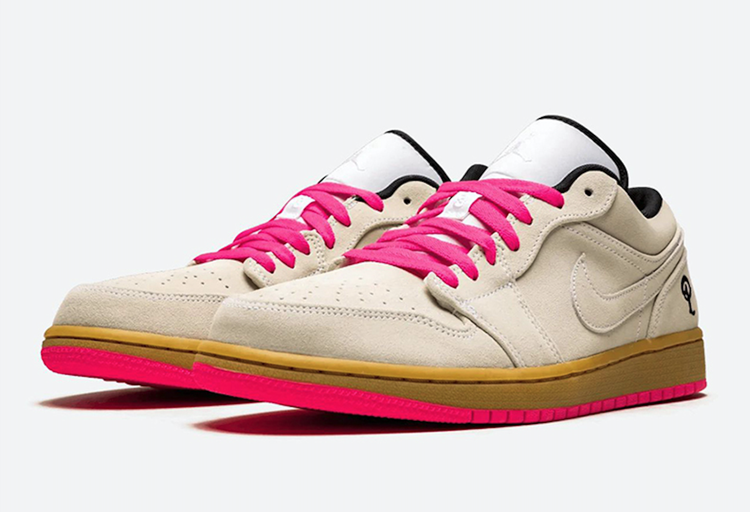 air jordan 1 low white gum hyper pink