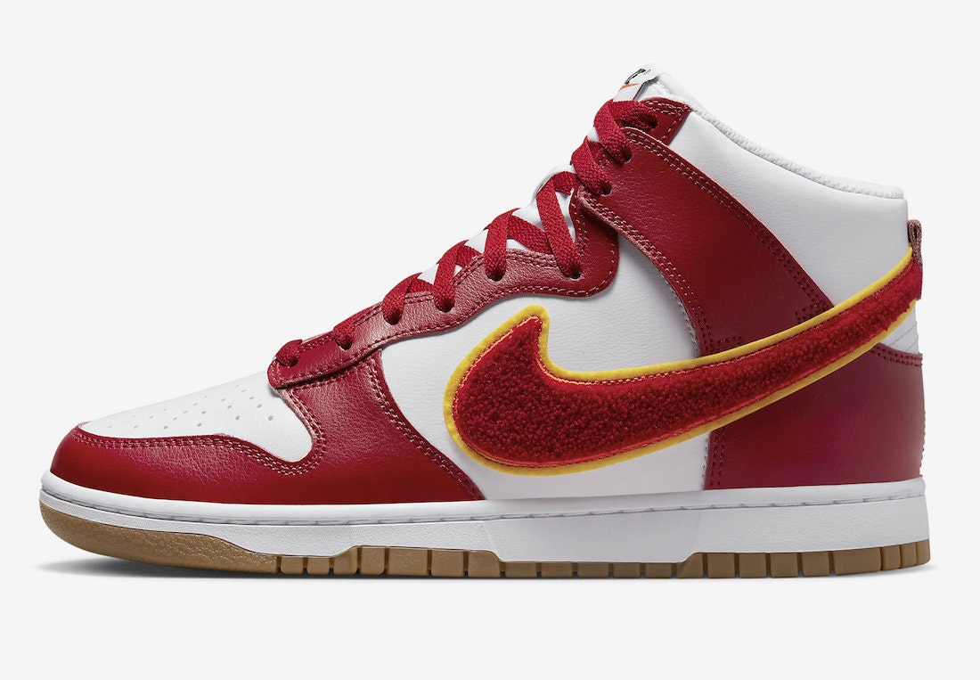 Nike Dunk High "Chenille Swoosh" (Gym Red)