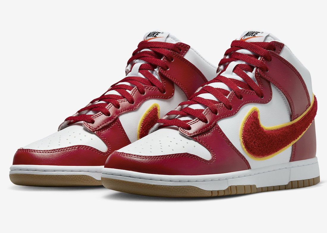 Nike Dunk High "Chenille Swoosh" (Gym Red)