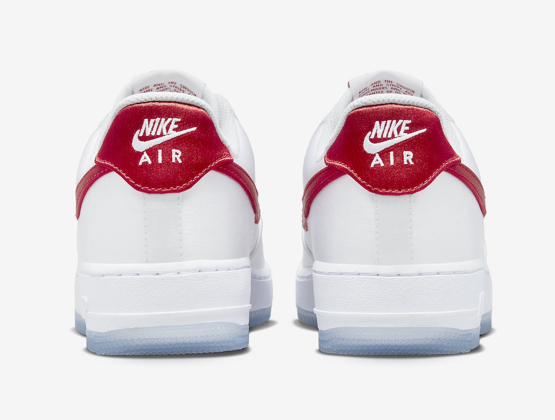 Nike Air Force 1 Low ESS SNKR "Satin White/Red"