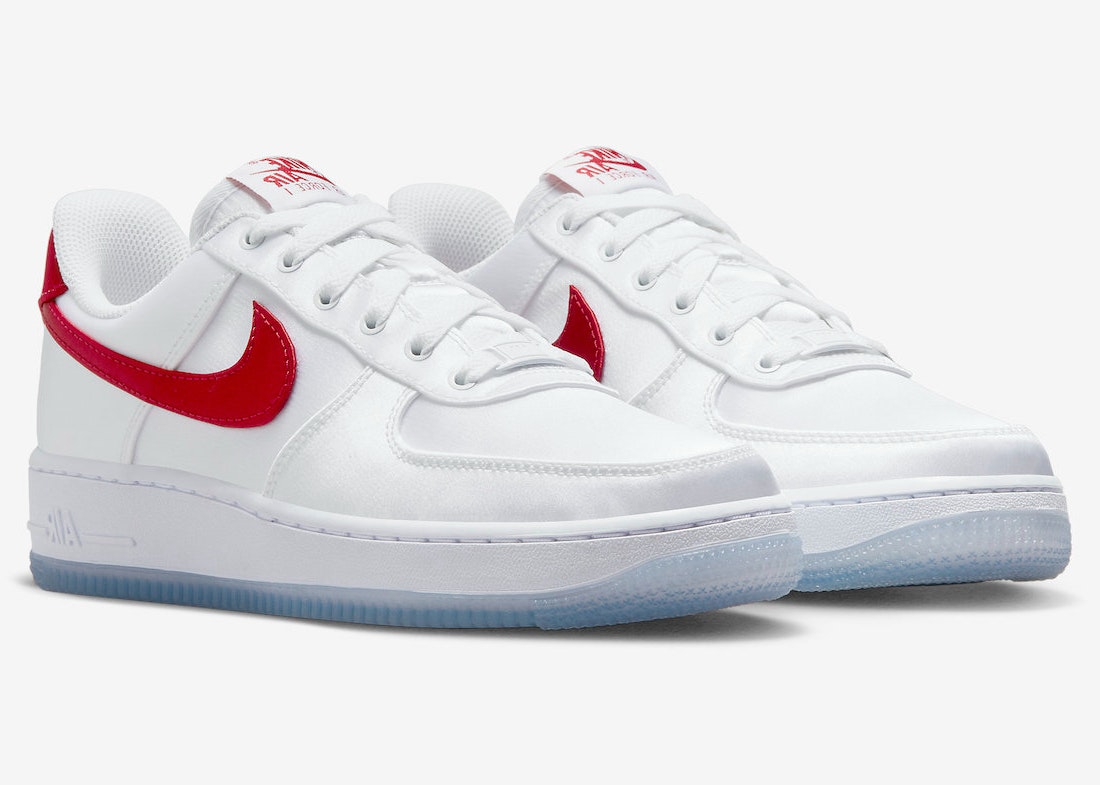 Nike Air Force 1 Low ESS SNKR "Satin White/Red"