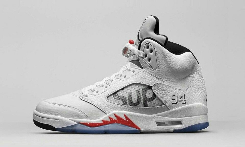 Supreme x Air Jordan 5 Retro "White"