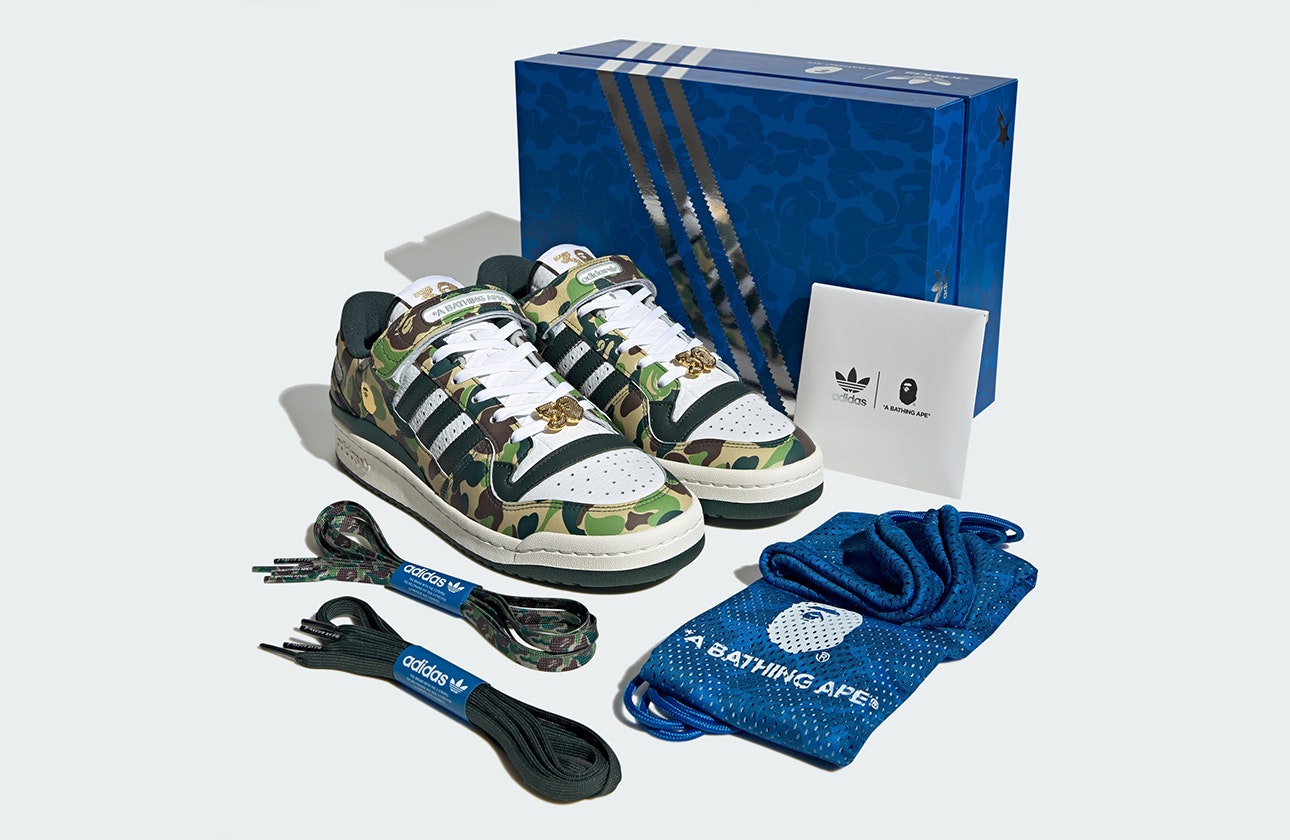 BAPE x adidas Forum Low 30th Anniversary Green Camo kaufen ID4771 HEAT MVMNT